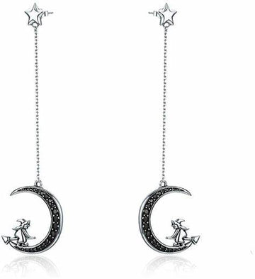 FAIRE Jewelry Witch in Moon Sterling Silver Ring and Earrings